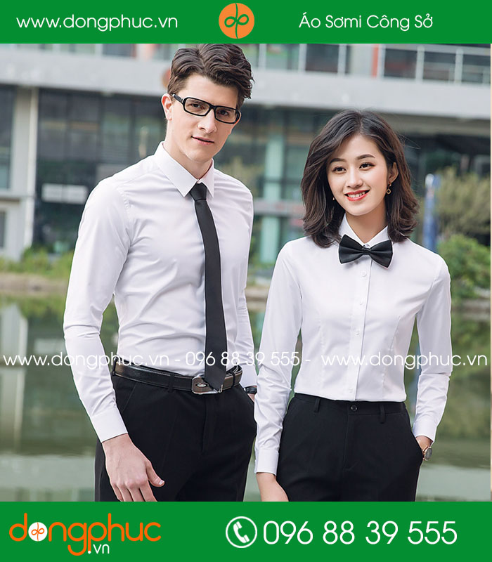  Đồng phục áo sơ mi màu trắng 